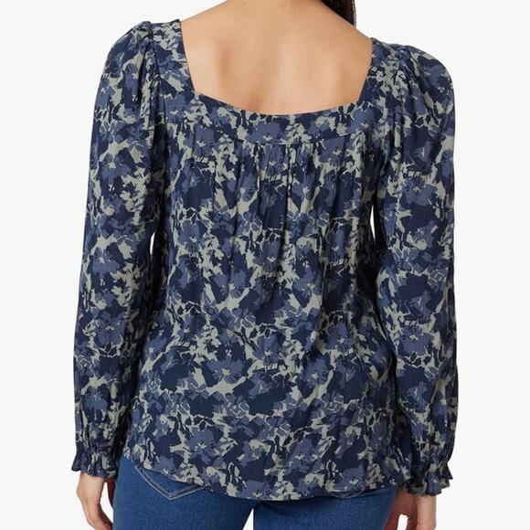 Angels Forever Young Kehlani Square Neck Long Sleeve Blouse Top Blue 3X - Picture 2 of 12